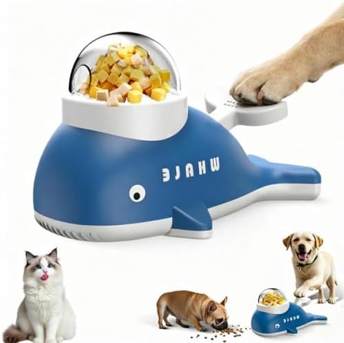 Interactive Dog Treat Dispenser Toy, Duck Shape Puzzle Feeder with Press Button and Rotating Design, Yellow and Orange, Slow Feeding Game for Dogs and Cats|B0GDTWSSXC